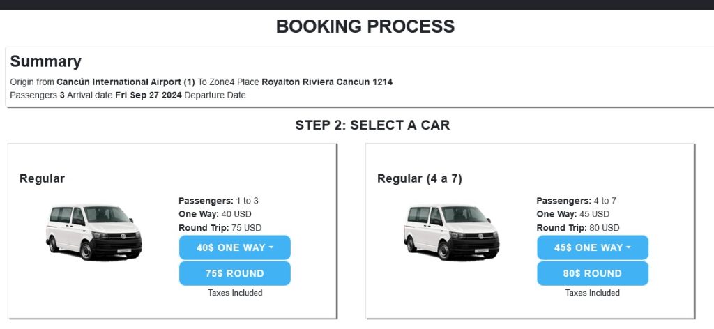 step 2 booking enginer transportation